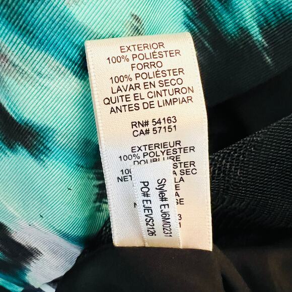 NORDSTROM ELIZA J NEW Tiered Ruffle Black & Green Floral Print Dress – Size 10 - Picture 9 of 10